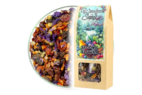 Herbata Owocowa SŁODKA ŚLIWKA (KT) (50g) Prezent Na Mikołajki i Święta !!